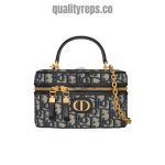30 Montaigne Mini Vanity Case Blue Dior Oblique Jacquard Quality Reps