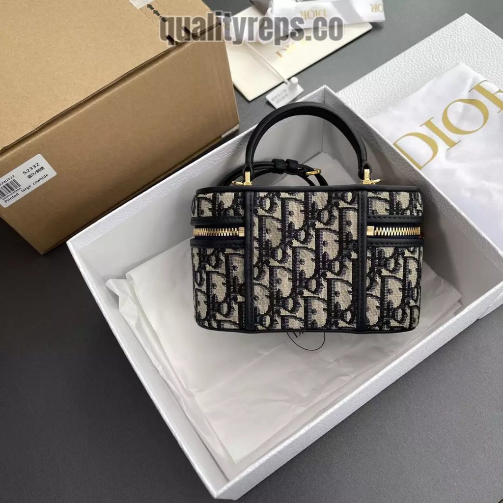 30 Montaigne Mini Vanity Case Blue Dior Oblique Jacquard Quality Reps