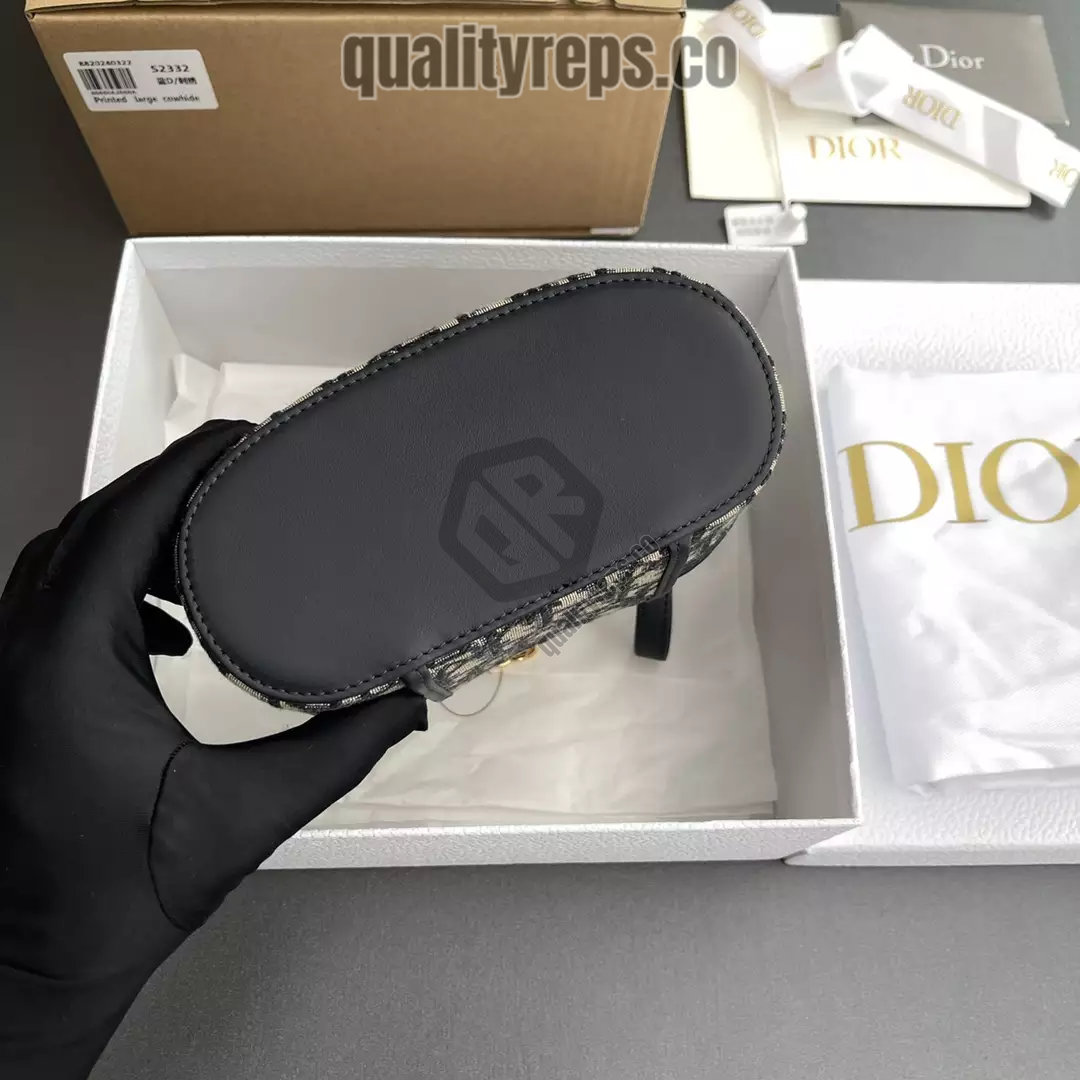 30 Montaigne Mini Vanity Case Blue Dior Oblique Jacquard Quality Reps - Image 7