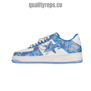 A BATHING APE BapeSta Bearbrick Camo Blue Low Sneakers Quality Reps 1