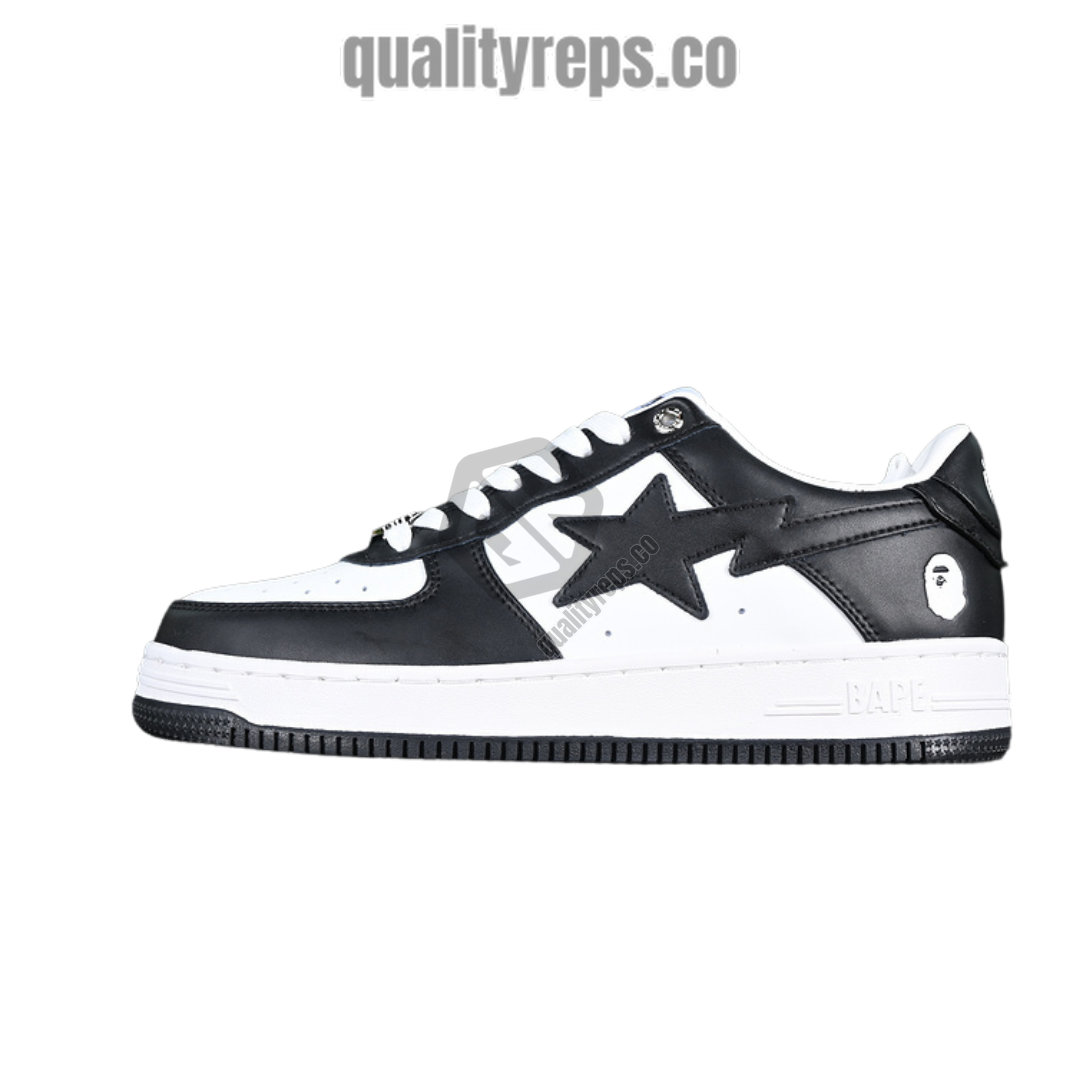 A BATHING APE BapeSta Black White Low Quality Reps 1