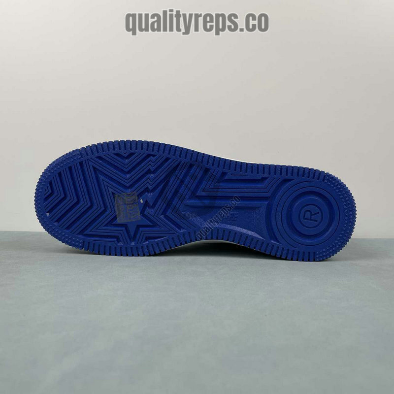 A BATHING APE BapeSta Blue Patent Leather Low Sneakers Quality Reps 4
