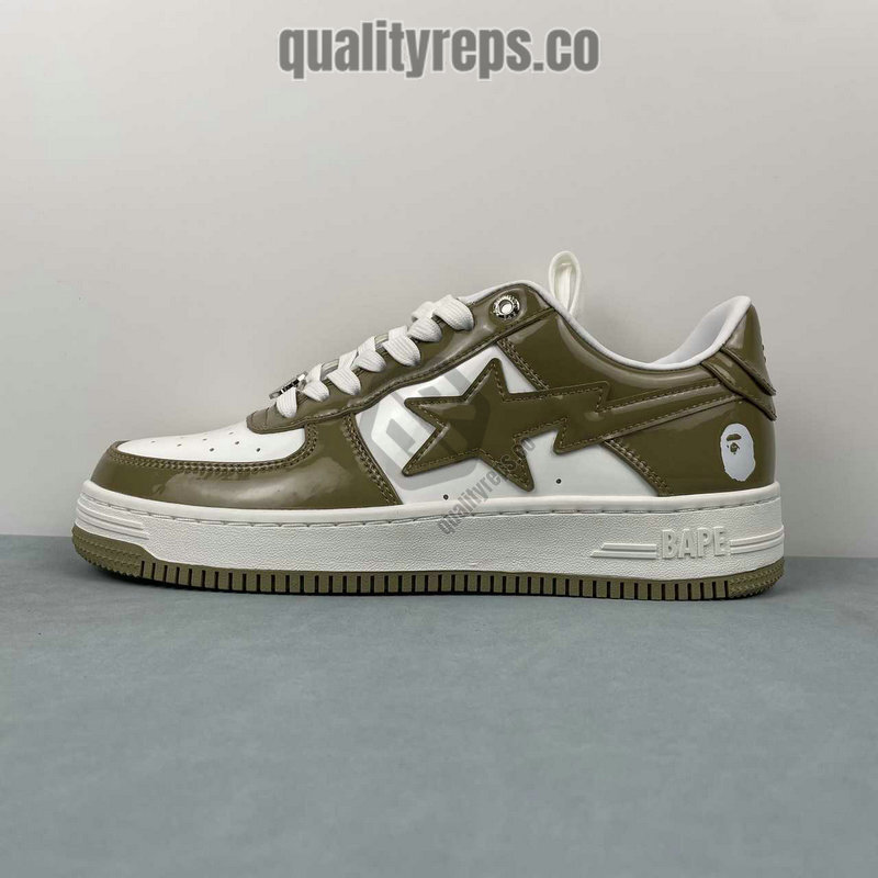 A BATHING APE BapeSta Brown Patent Low Sneakers Quality Reps 2