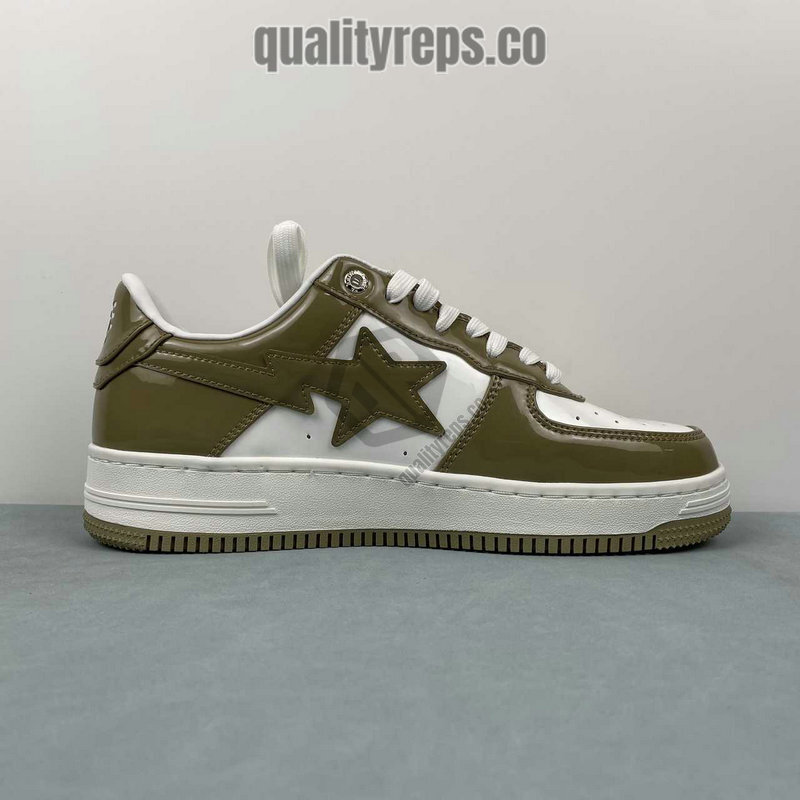 A BATHING APE BapeSta Brown Patent Low Sneakers Quality Reps 3