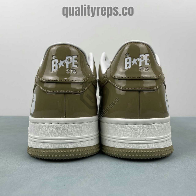 A BATHING APE BapeSta Brown Patent Low Sneakers Quality Reps 5
