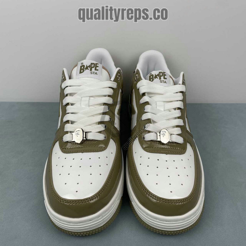 A BATHING APE BapeSta Brown Patent Low Sneakers Quality Reps 6
