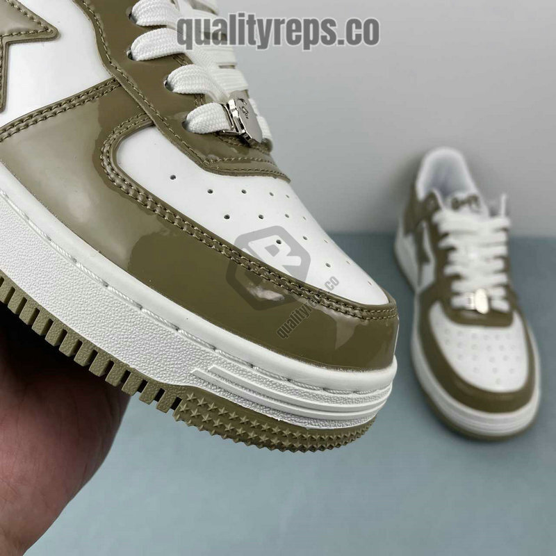 A BATHING APE BapeSta Brown Patent Low Sneakers Quality Reps 7