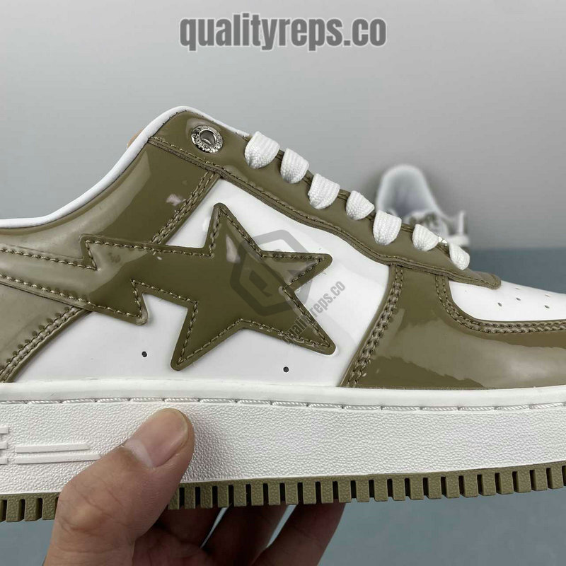 A BATHING APE BapeSta Brown Patent Low Sneakers Quality Reps 8