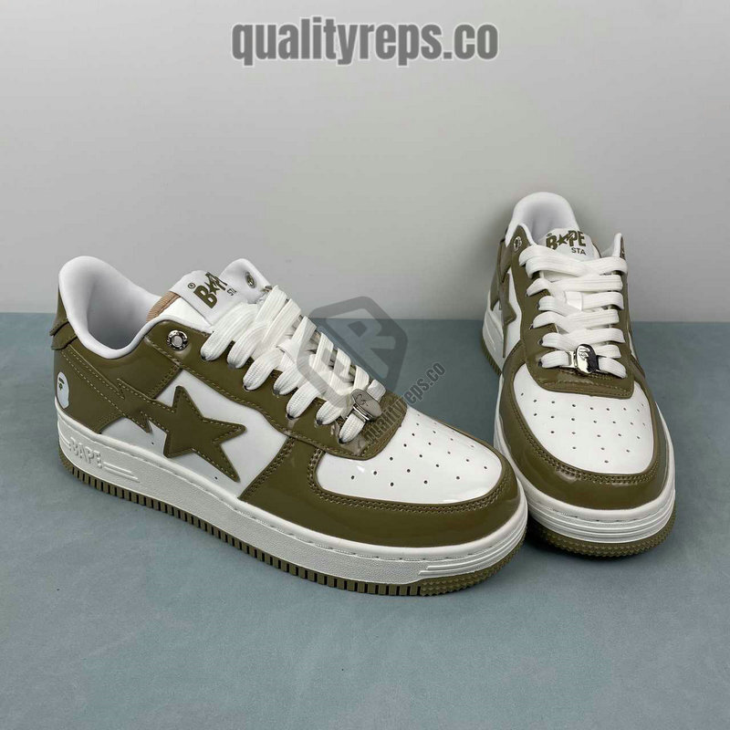 A BATHING APE BapeSta Brown Patent Low Sneakers Quality Reps 9