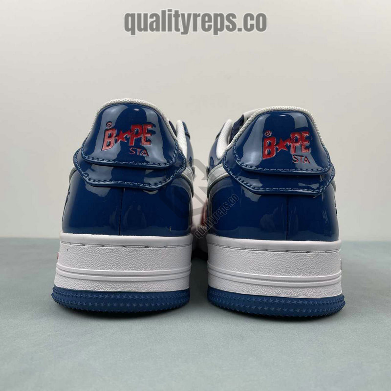 A BATHING APE BapeSta France National Color White Red Blue Low Sneakers Quality Reps 5