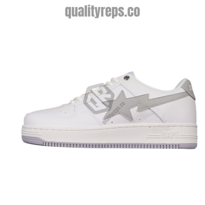 A BATHING APE BapeSta JJJJound Women's White Grey Low Sneakers Quality Reps 1
