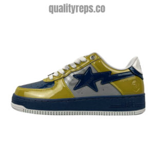 A BATHING APE BapeSta Nostalgic Blue Yellow Low Sneakers Quality Reps 1