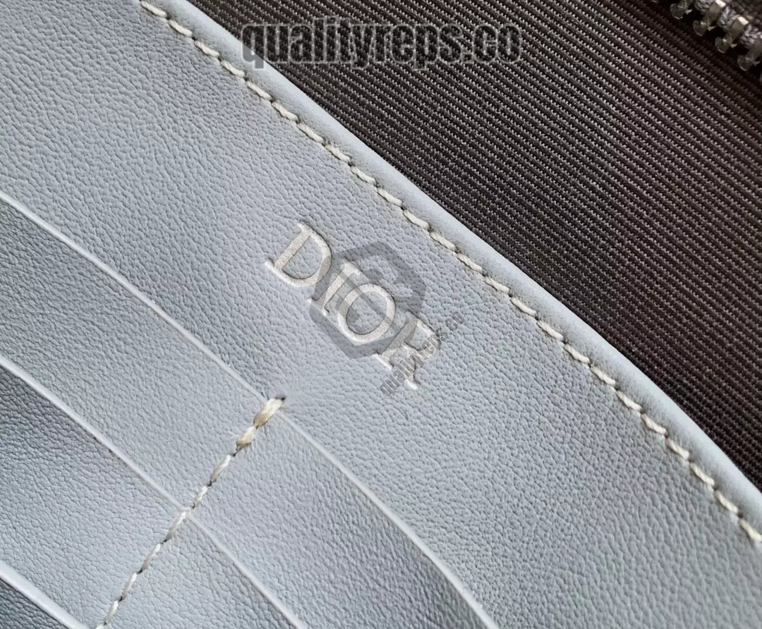 A5 Triangle Pouch Dior Gray CD Diamond Canvas Quality Reps - Image 10