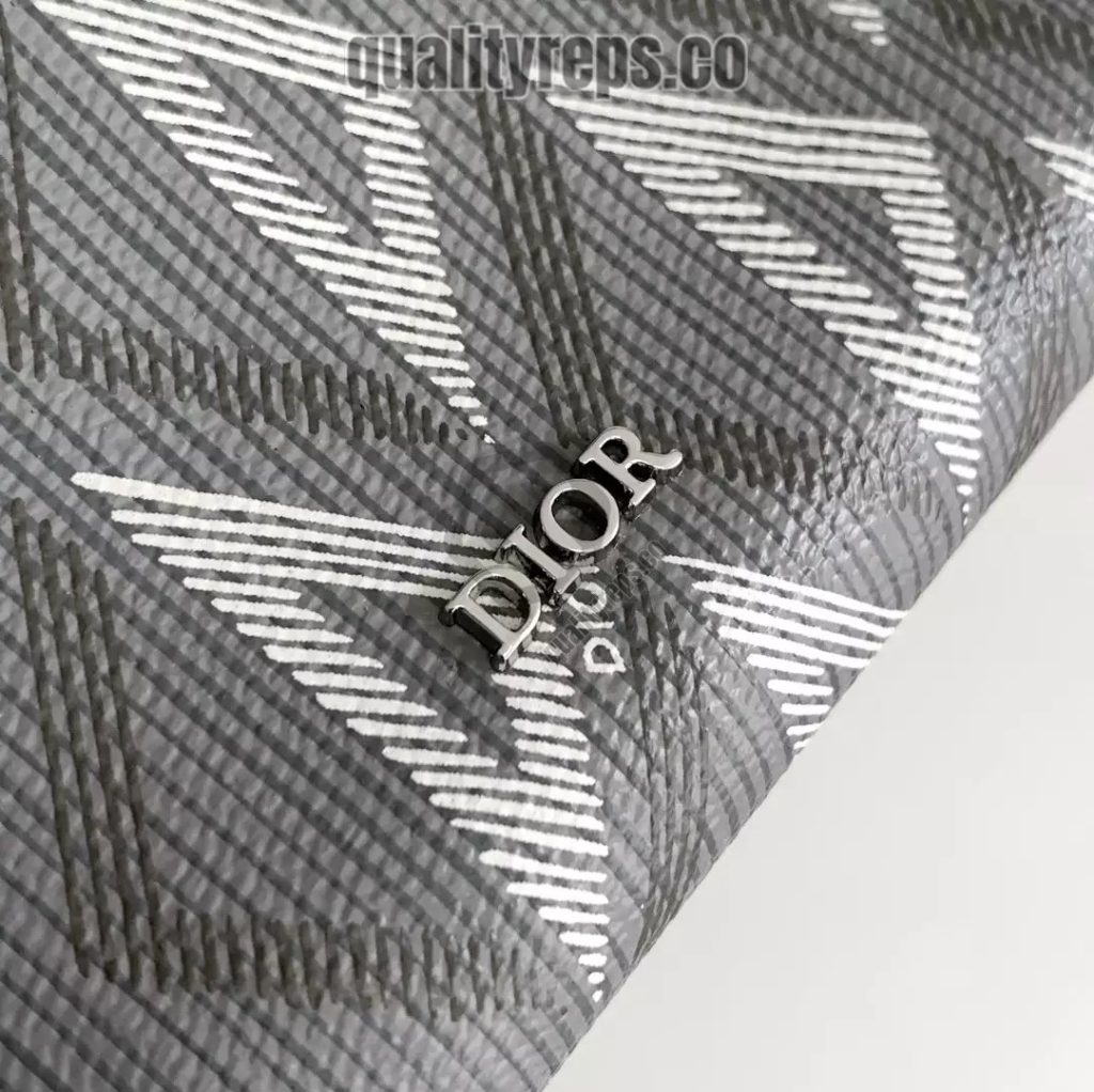 A5 Triangle Pouch Dior Gray CD Diamond Canvas Quality Reps