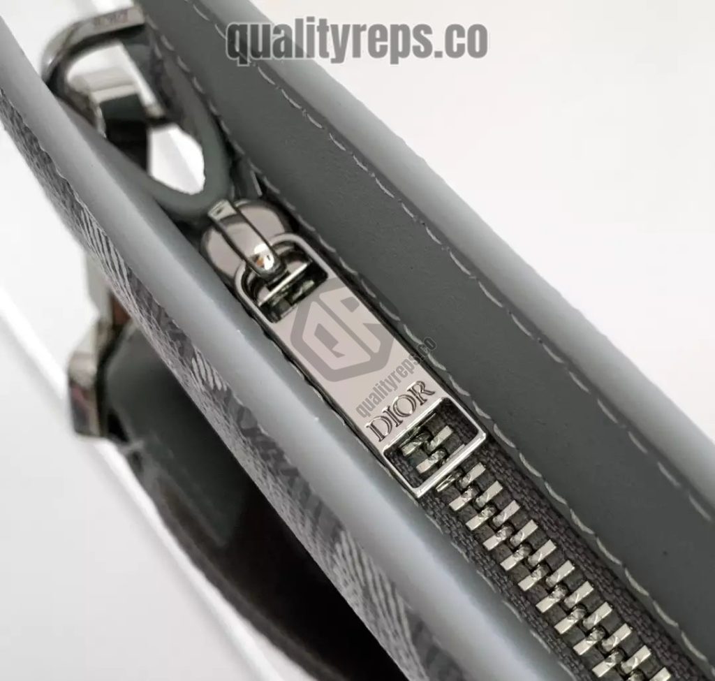 A5 Triangle Pouch Dior Gray CD Diamond Canvas Quality Reps