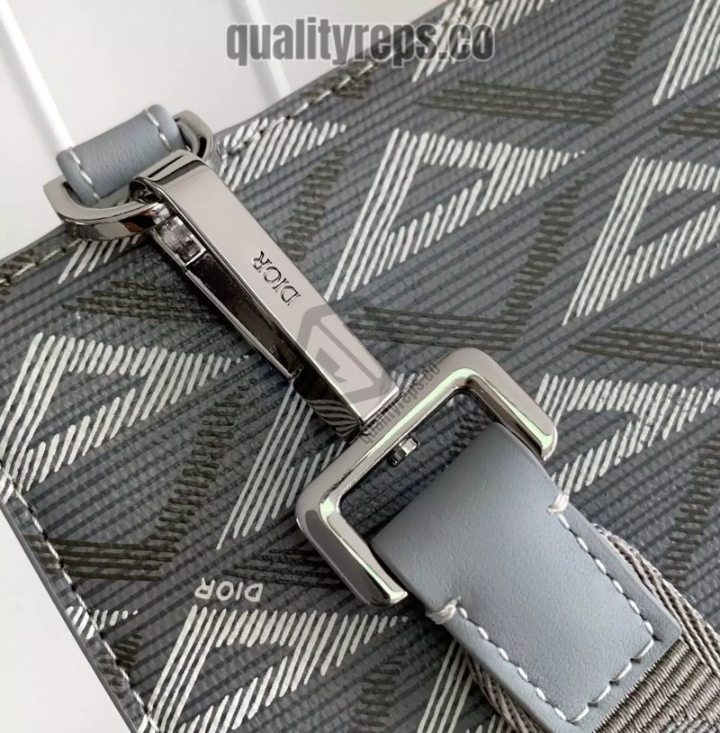 A5 Triangle Pouch Dior Gray CD Diamond Canvas Quality Reps - Image 5