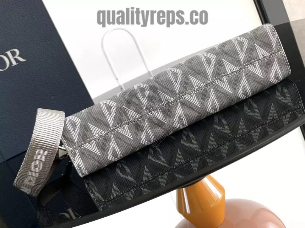 A5 Triangle Pouch Dior Gray CD Diamond Canvas Quality Reps