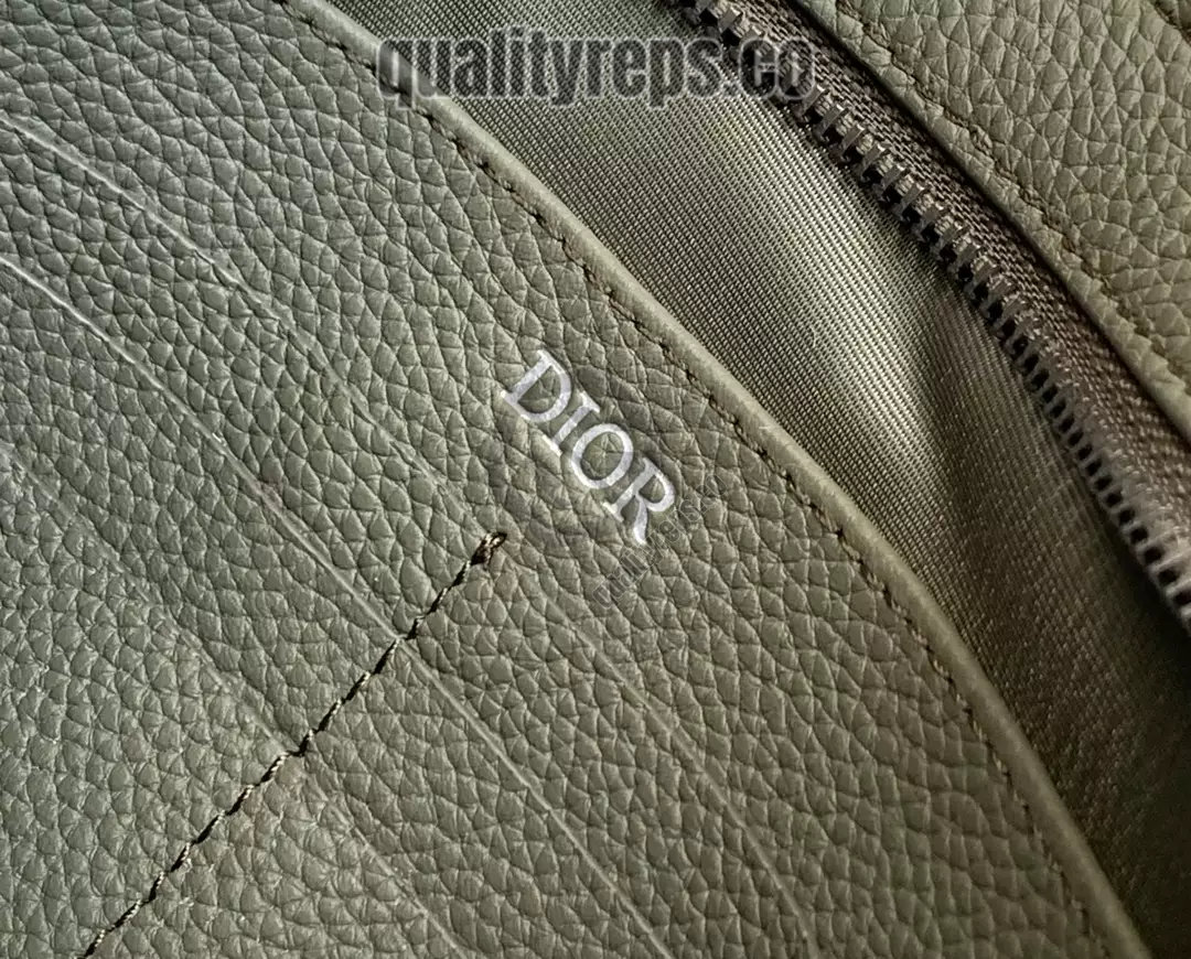 A5 Triangle Pouch Khaki Dior Gravity Leather Quality Reps - Image 10