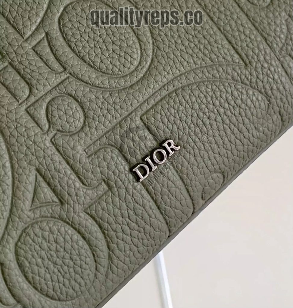 A5 Triangle Pouch Khaki Dior Gravity Leather Quality Reps