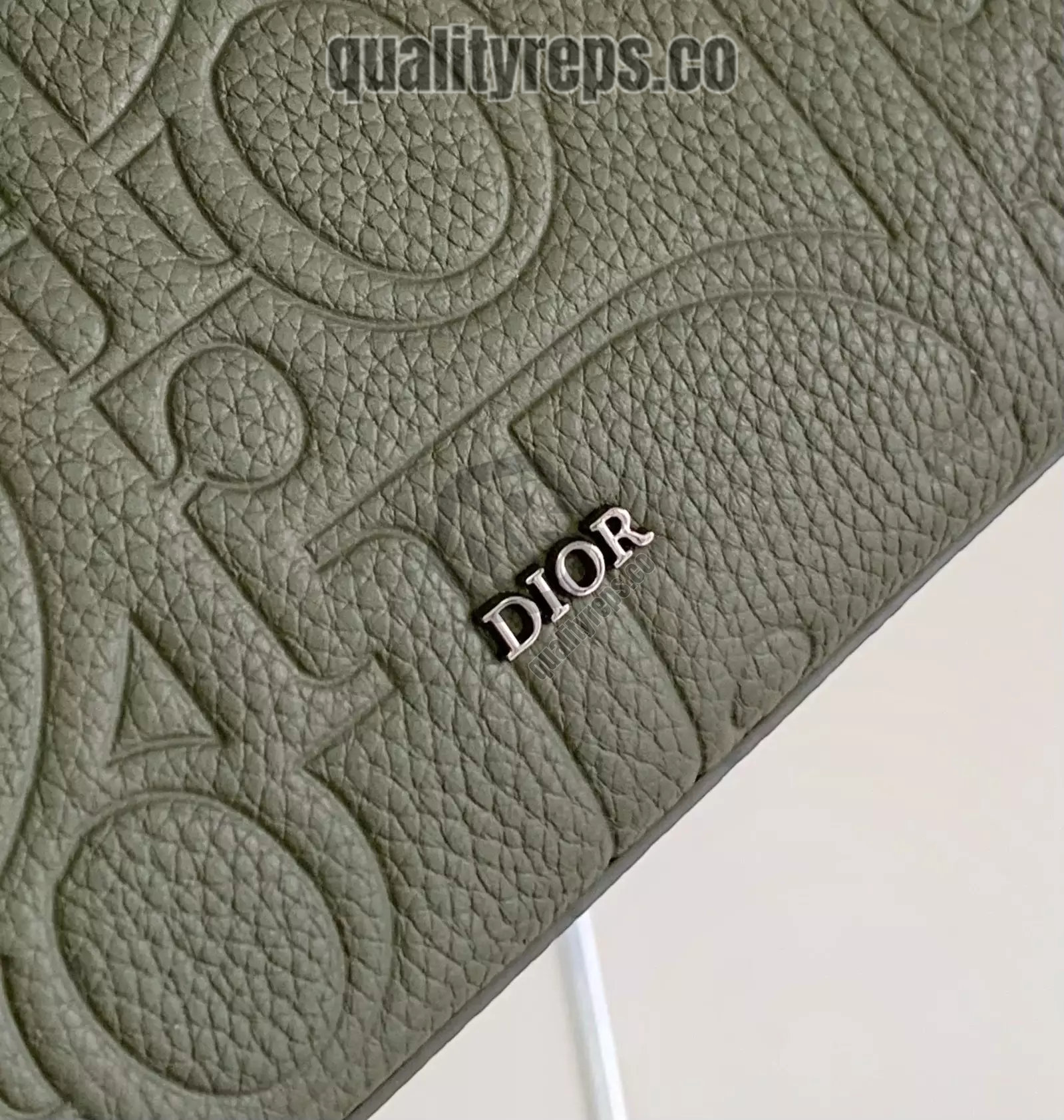A5 Triangle Pouch Khaki Dior Gravity Leather Quality Reps - Image 3