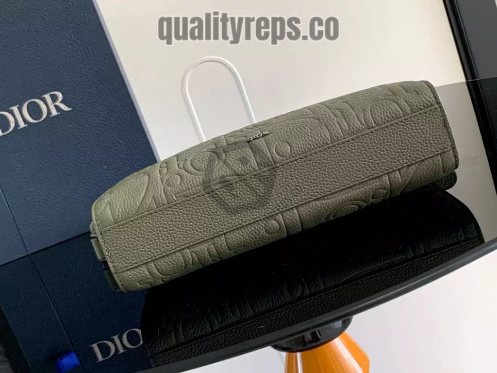A5 Triangle Pouch Khaki Dior Gravity Leather Quality Reps