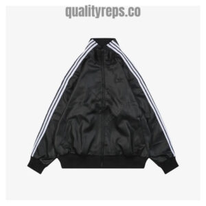 Adidas Black Label Trefoil Faux Leather Jacket Quality Reps