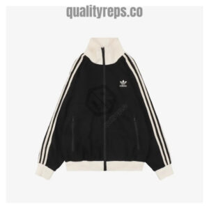 Adidas Trefoil Waffle Textured Jacket Black Quality Reps