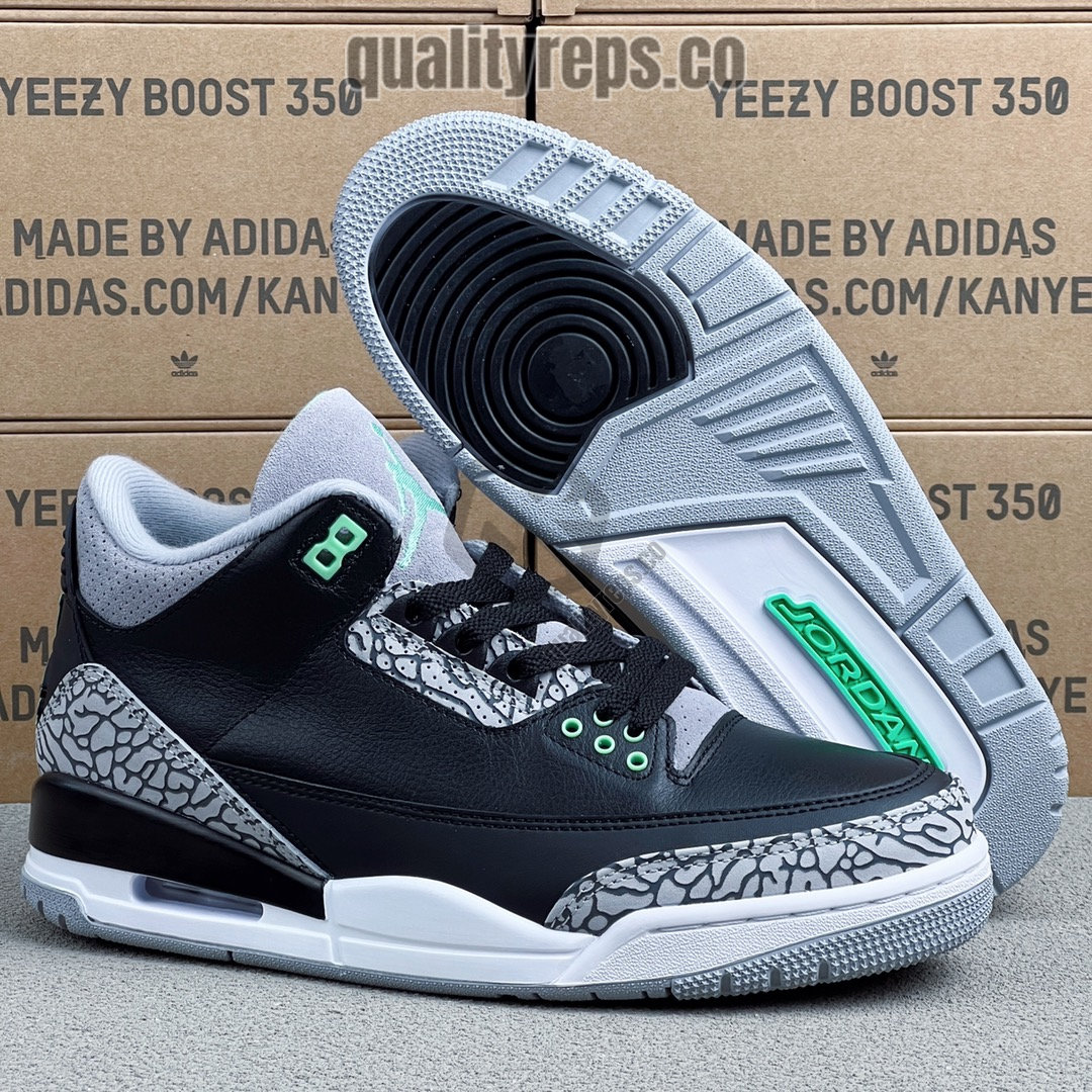 Air Jordan 3 Green Glow Quality Reps 3