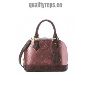 Louis Vuitton Alma BB Vernis Monogram Rose Pale Metallise LB094 Quality Reps