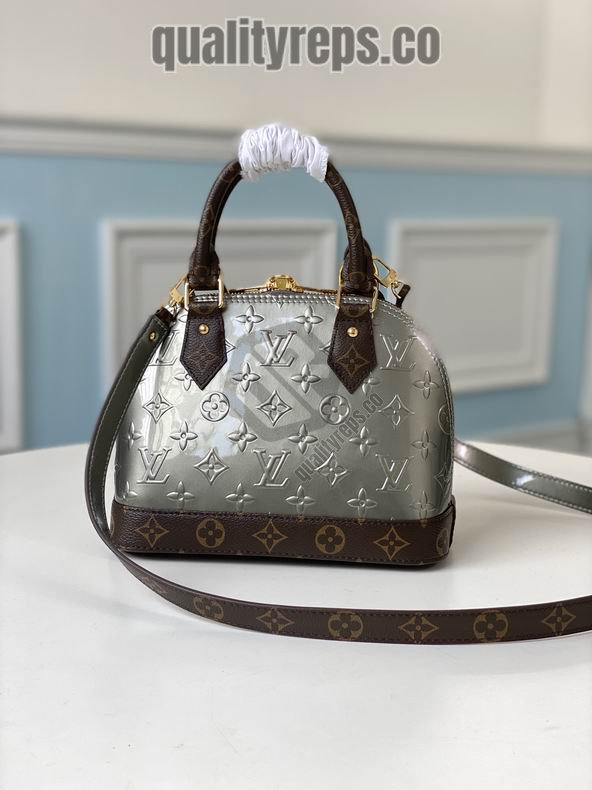Louis Vuitton Alma BB Vernis Monogram Taupe Metallise LB095 Quality Reps - Image 4