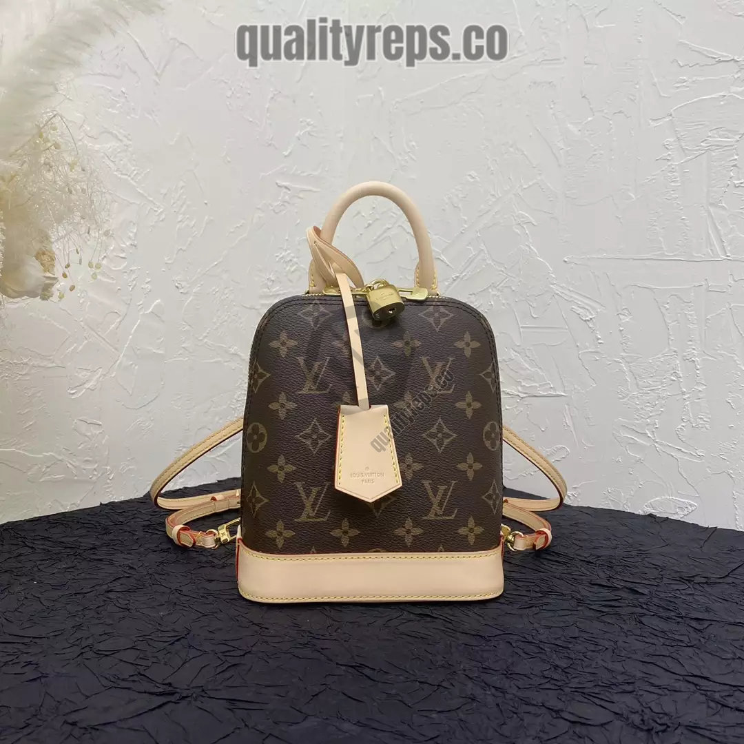 Alma Backpack Monogram Coated Canvas Quality Reps - Image 2