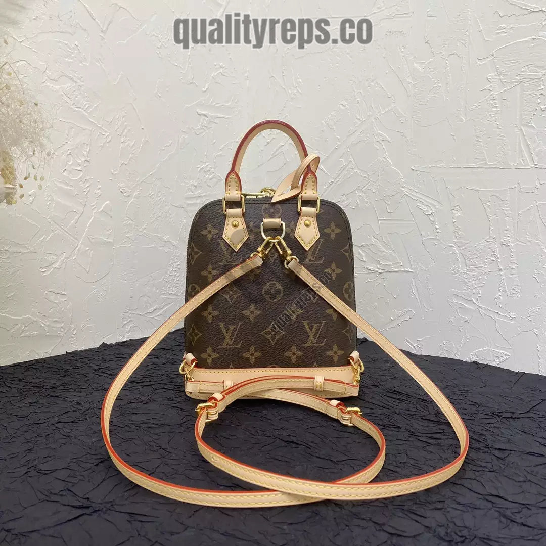 Alma Backpack Monogram Coated Canvas Quality Reps - Image 3