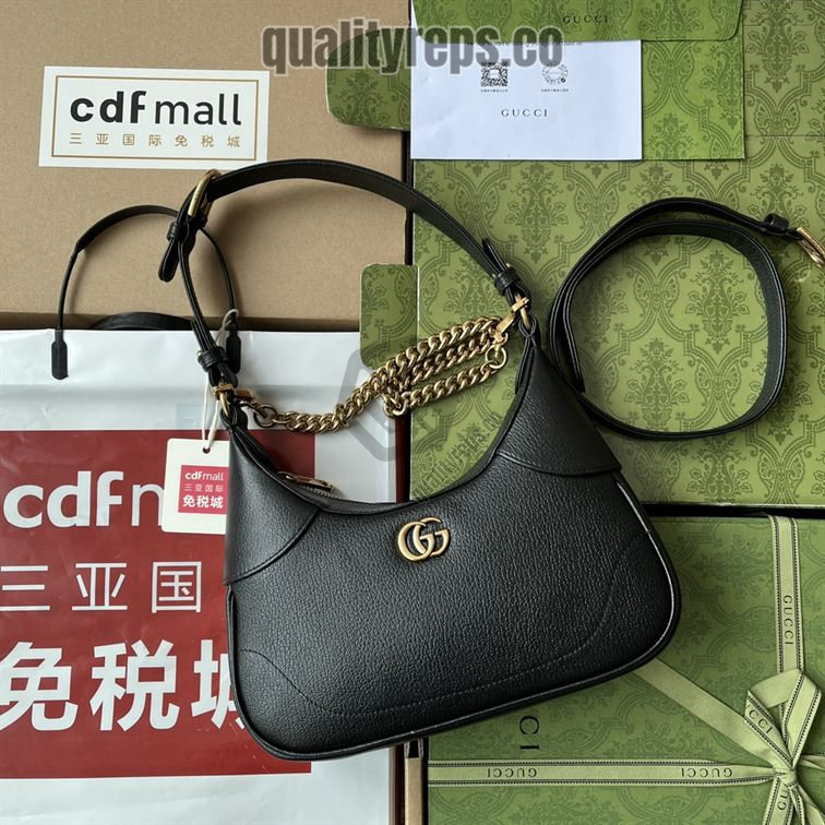 Aphrodite Small Shoulder Bag Black Soft Leather GB112 Quality Reps - Image 2