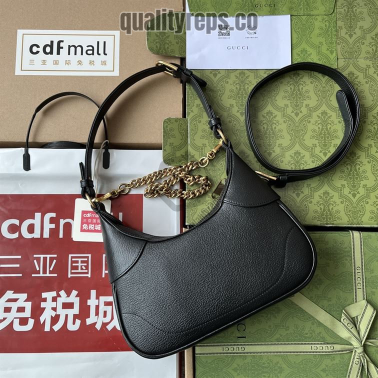 Aphrodite Small Shoulder Bag Black Soft Leather GB112 Quality Reps - Image 3