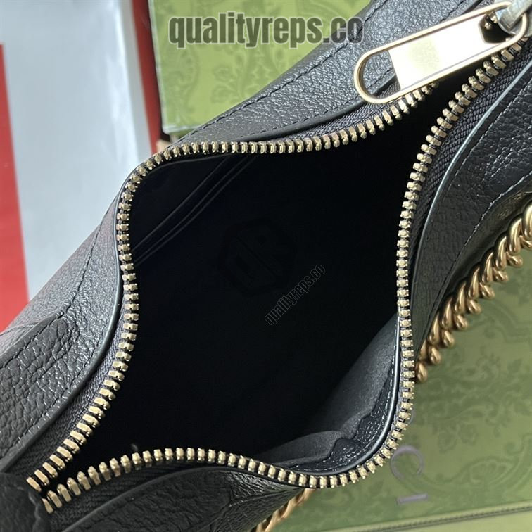 Aphrodite Small Shoulder Bag Black Soft Leather GB112 Quality Reps - Image 5