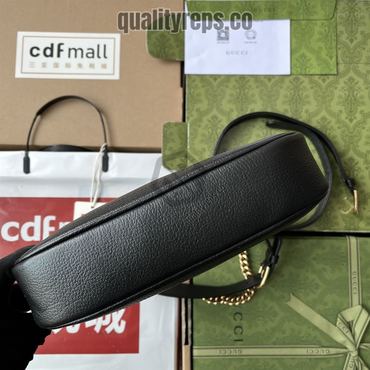 Aphrodite Small Shoulder Bag Black Soft Leather GB112 Quality Reps - Image 8