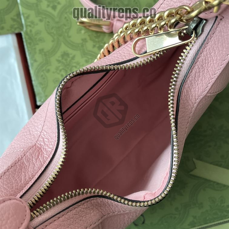 Aphrodite Small Shoulder Bag Light Pink Soft Leather GB111 Quality Reps - Image 8
