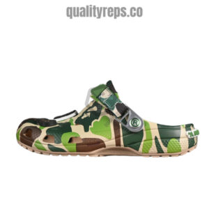 BAPE x Crocs Classic Clog ABC Camo Green Quality Reps 1