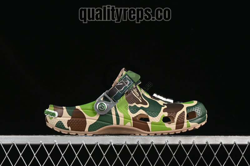 BAPE x Crocs Classic Clog ABC Camo Green Quality Reps 3
