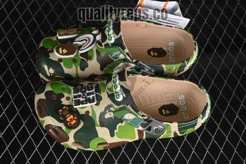 BAPE x Crocs Classic Clog ABC Camo Green Quality Reps 9