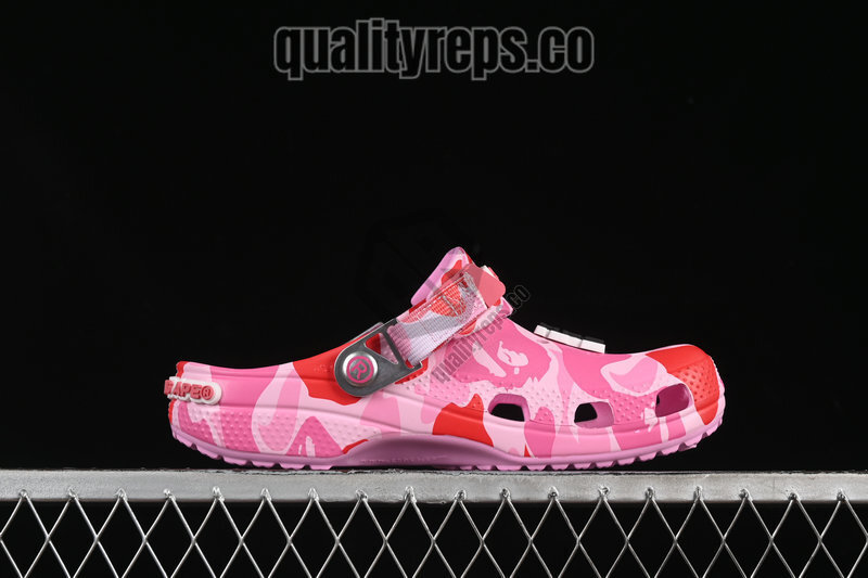 BAPE x Crocs Classic Clog ABC Camo Pink Quality Reps 3
