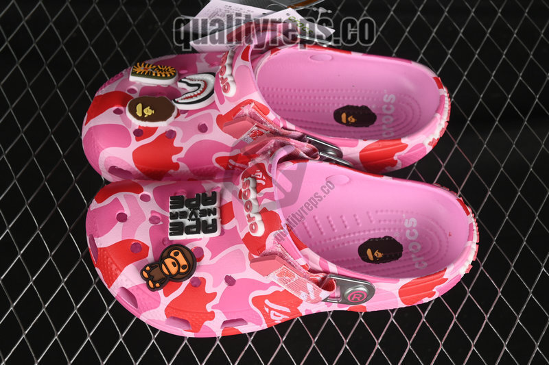 BAPE x Crocs Classic Clog ABC Camo Pink Quality Reps 9