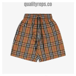 Burberry Nova Check Khaki Drawstring Shorts Quality Reps