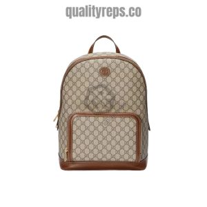 Supreme Backpack with Interlocking G in Beige and Ebony GB248 Quality Reps