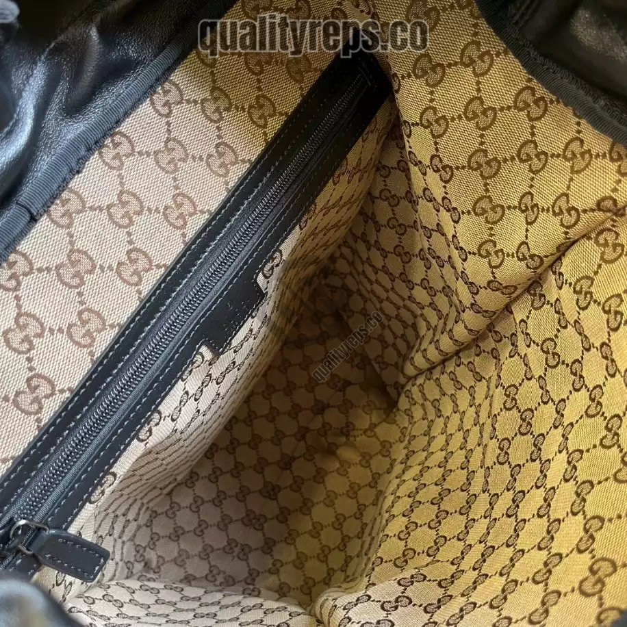 Backpack with Tonal Double G in Black Leather GB252 Quality Reps - Image 6