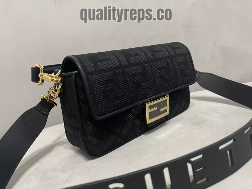 Baguette Black FF Canvas Bag Quality Reps