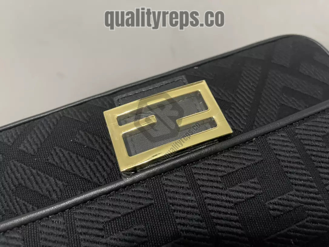 Baguette Black FF Canvas Bag Quality Reps - Image 4