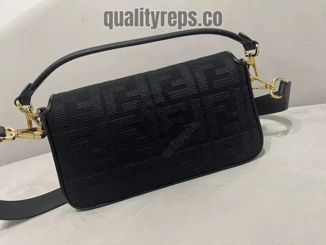 Baguette Black FF Canvas Bag Quality Reps - Image 6