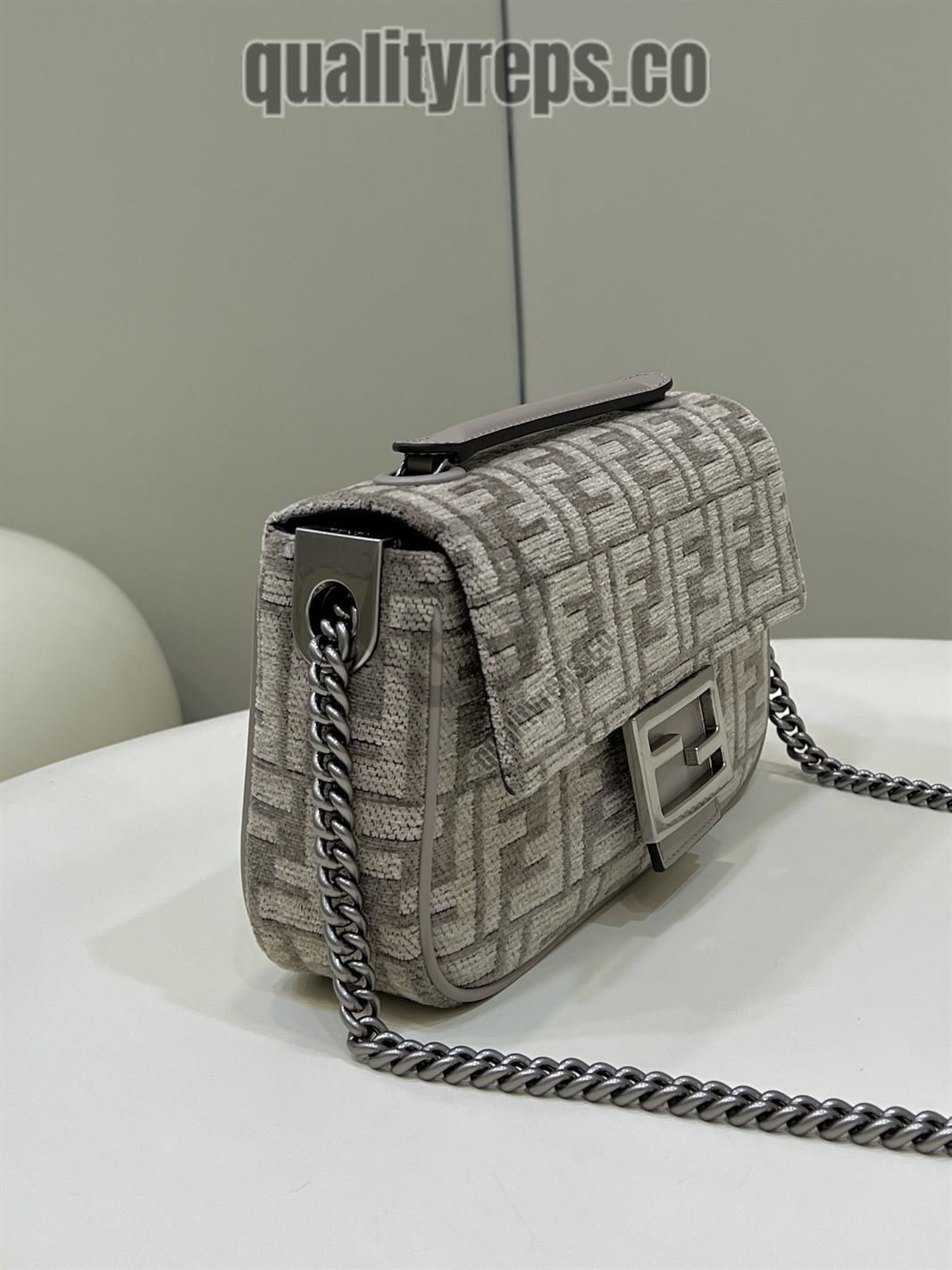 Baguette Chain Midi Dark Grey FB004 Quality Reps - Image 4