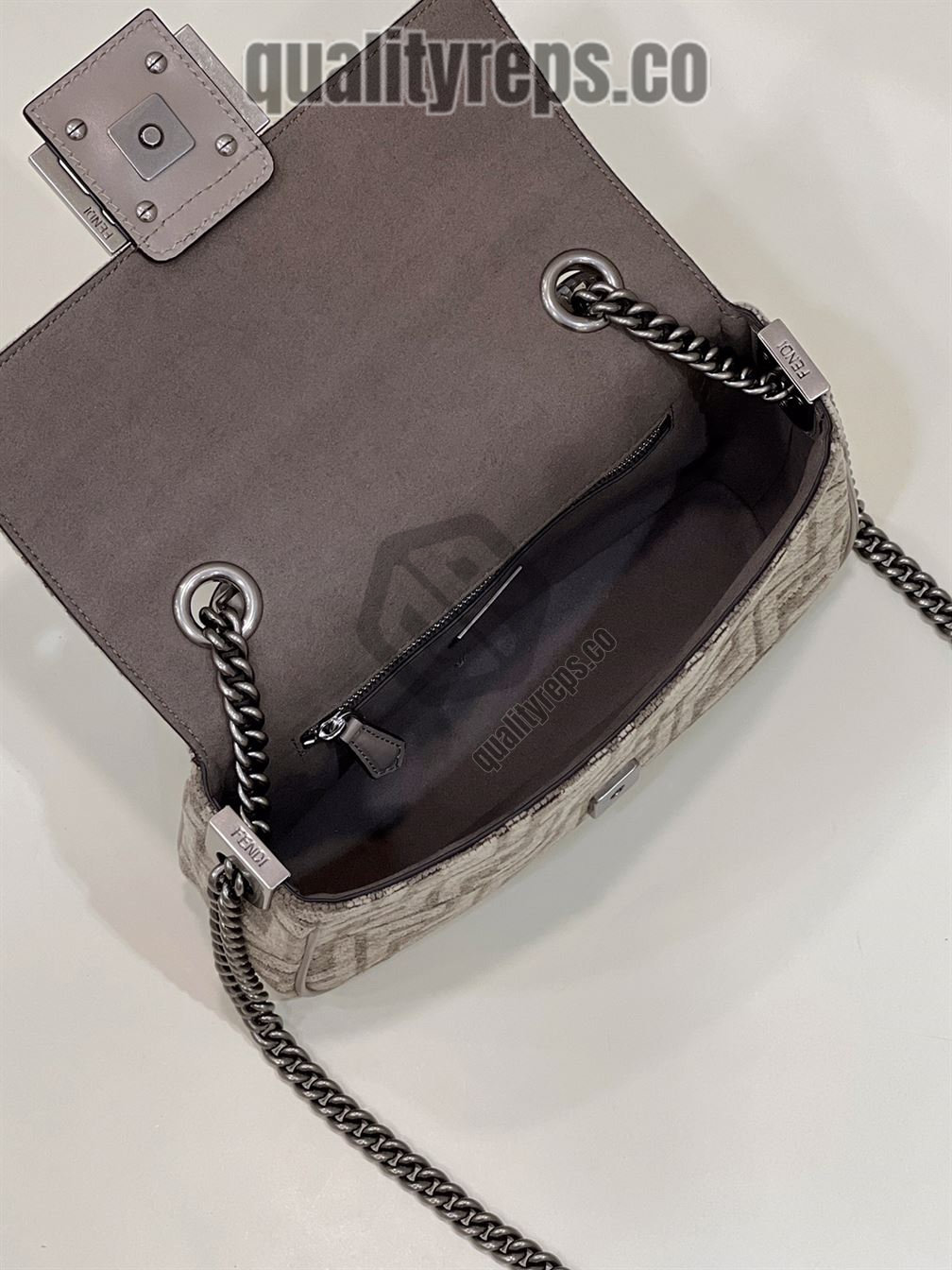 Baguette Chain Midi Dark Grey FB004 Quality Reps - Image 7